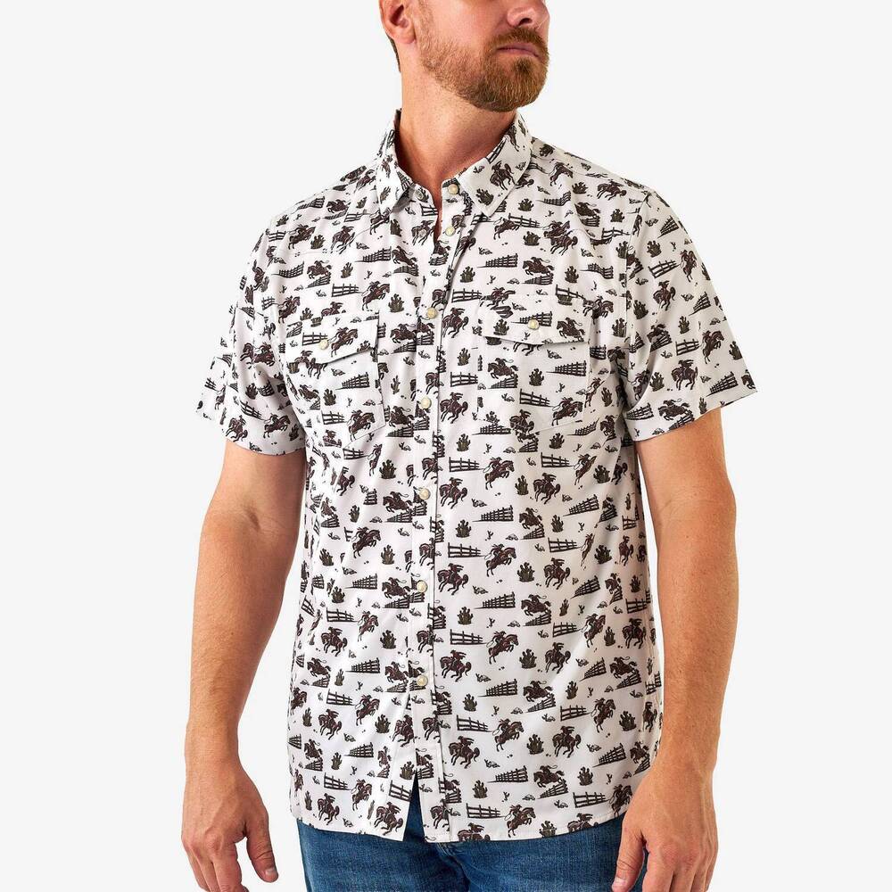 NEW BURLEBO performance western shirt in cowboy country